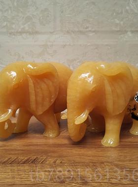 高档天黄玉大象然摆件玉石风水招财大吸象财吸水富贵荣华象饰客厅