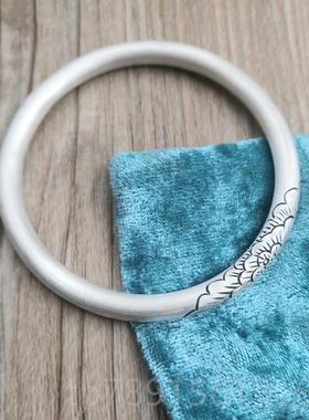 高档足99复古文艺手工纯银手镯银哑光9闭牡丹花女款民口族风定做