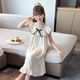 Girls nightgown 2024 new summer pajamas thin section big children girls children princess Q main style suspender skirt home