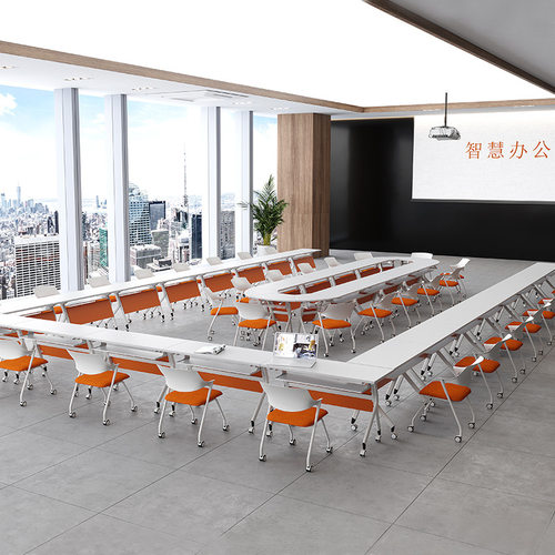 教室课桌椅折叠培训桌椅组合可移动拼接会议桌长条桌培训桌办公桌 - 图1