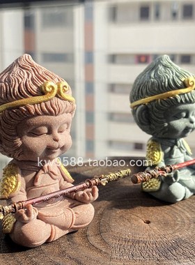 泉州文创黑色悟空摆件叛逆悟空手办斗圣佛办公桌面摆件