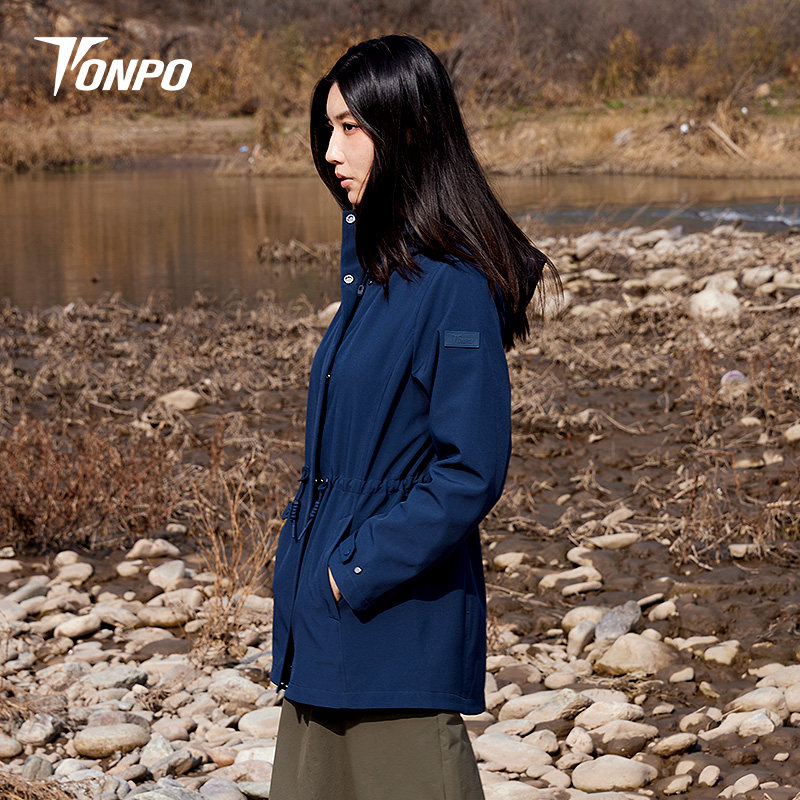 TONPO动魄软壳冲锋衣女款软壳衣中长款防泼水防静电休闲运动夹克,淘宝优惠券,粉丝福利购,淘宝优惠卷