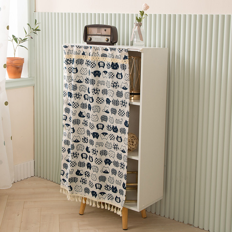 橱柜门帘柜子遮挡帘可移动轨道式鞋架自H粘式置物架衣柜书柜防尘,淘宝优惠券,粉丝福利购,淘宝优惠卷