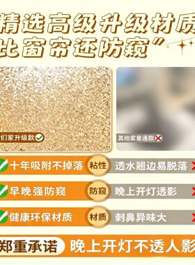 复古磨砂玻璃贴纸透光不透明3D美式浮光跃金卫生间窗户防走光贴膜