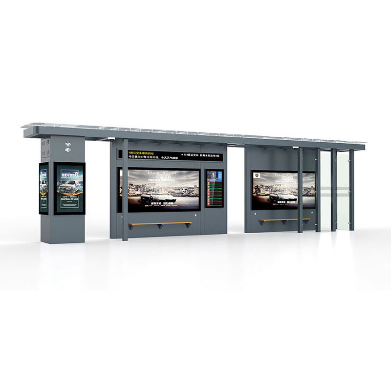 户外智能候车亭LED电子显示公交站台现代智能不锈钢镀锌板候车亭,淘宝优惠券,粉丝福利购,淘宝优惠卷