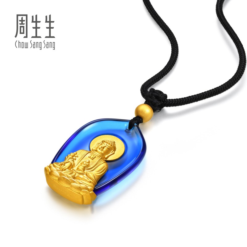 周生生华宇足金古法黄金药师琉璃光如来颈饰项链91842Z定价 - 图2