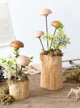 阿楹 微观造景家居办公室茶台彷真花装饰书架斗柜日式治愈小摆件