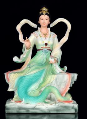 树脂仿瓷女娲娘娘神像女娲补天大地之母佛像家用供奉寺庙精致摆件