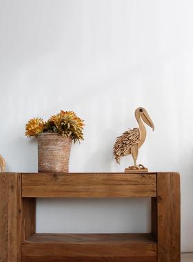 纯手工实木大嘴鸟摆件客厅电视柜摆设装饰桌面家居装饰工艺品创意