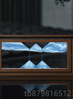 高档创意流立画摆件家居沙高级感客厅礼物3D柜体沙漏玄关前台酒纪