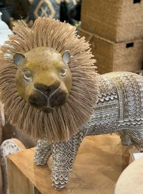 北欧风开运小狮子艺术摆件