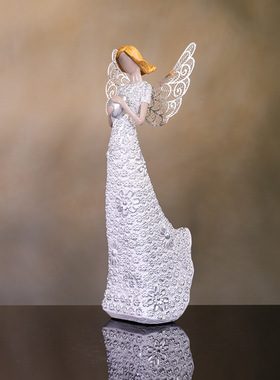 创意欧式爱心天使树脂工艺品摆件家居装玄关桌面饰品