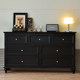 American black solid wood chest of drawers living room retro bedroom drawer light luxury wall storage storage cabinet