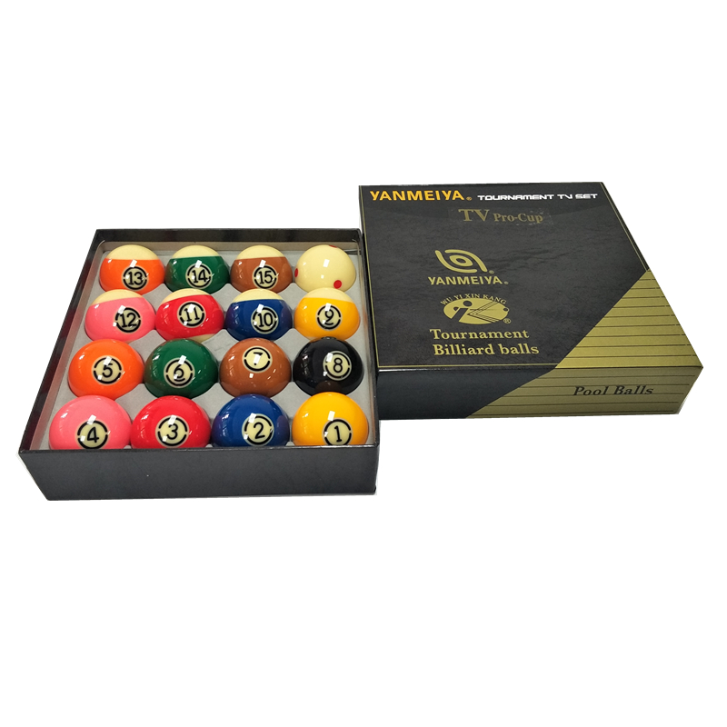 国产艳美雅大号黑金刚TV水晶球黑8台球子标准16彩美式桌球台用品 - 图2