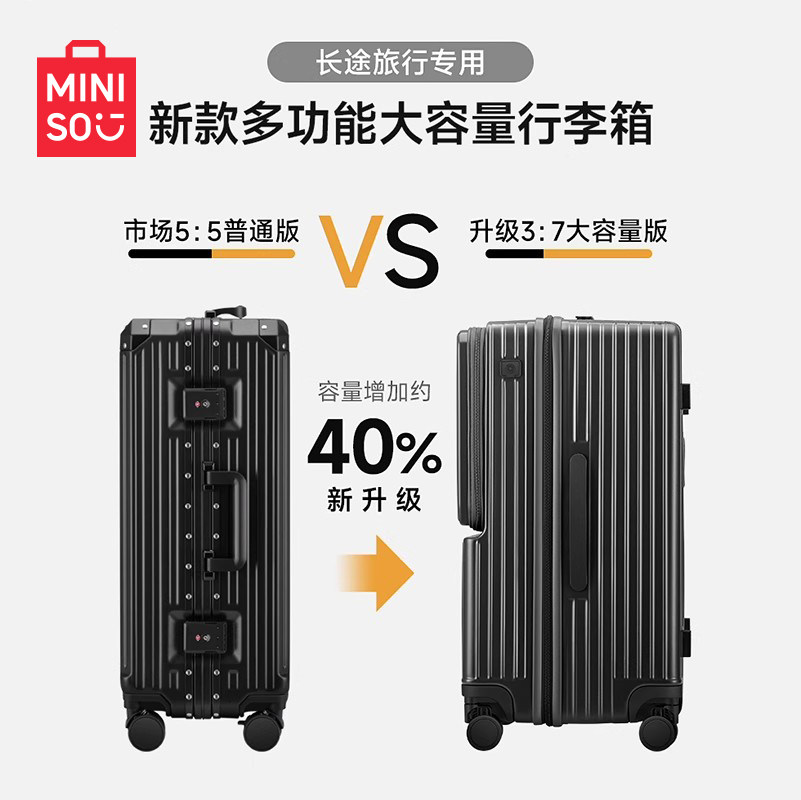 MINISO/名创优品行李箱女新款20寸登机箱28寸大容量拉杆箱旅行箱,淘宝优惠券,粉丝福利购,淘宝优惠卷