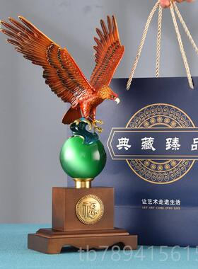 高档纯铜老式鹰摆件大展宏图装饰品厅玄关中办客公室装饰开乔业迁