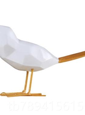 高档简约书板样间公室桌面小摆办件金银小鸟客厅家房居装饰品创意