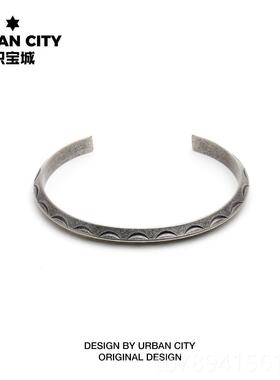 高档印第民族风古着复古日系图雕腾安文古图案银男女情侣潮牌钛钢