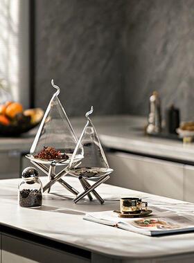 现代轻奢不锈钢水果收纳托 托盘软装饰品客厅样板间酒店茶几桌面