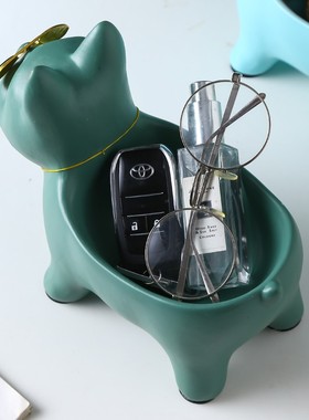 进门口放钥匙收纳摆件创意轻奢招财法斗玄关鞋柜电视柜家居装饰品