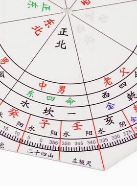二十四山立极尺精度罗盘测量绘图尺24山八宅户型布局透明立极规