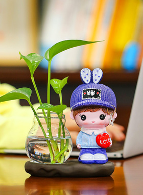 情侣娃娃小摆件创意家居客厅电视柜酒柜玄关简约办公室桌面装饰品