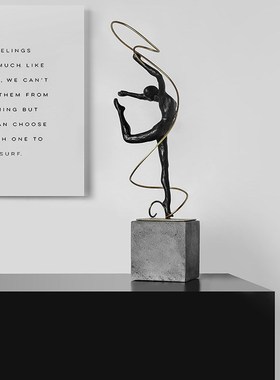 创意抽象人物雕塑摆件家居样板房办公室玄关复古软装饰艺术工艺品