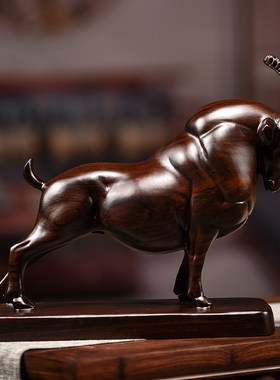 黑檀木雕羊十二生肖羊摆件实木领头羊客厅装饰乔迁开业送礼工艺品