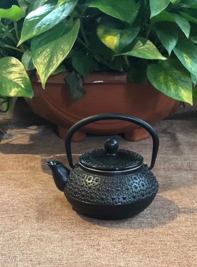 酒店博古架软装中式铁壶家居茶室茶柜装饰摆件茶壶复古礼品壶0.3L