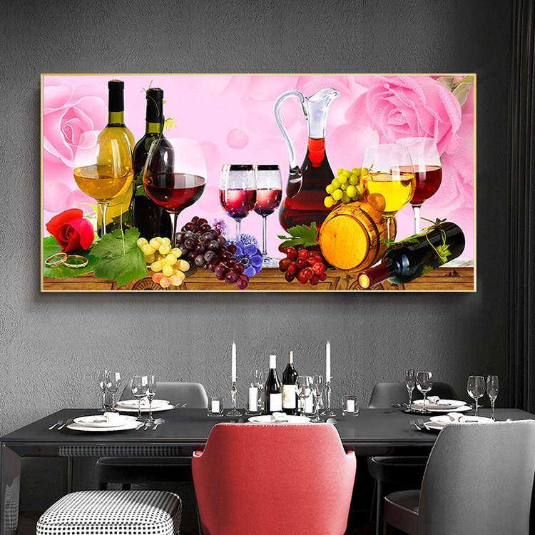 2023新款钻石画满钻餐厅贴钻十字绣客厅水果酒杯5D砖石秀小幅饭厅,淘宝优惠券,粉丝福利购,淘宝优惠卷