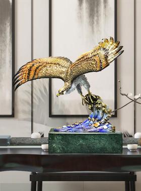 全铜老鹰大展宏图大鹏展翅摆件高端大气雄鹰展翅办公桌面装饰礼物