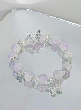 幕山紫手串～四条装古风仙女小众设计仙气玻璃珠闺蜜手链手串