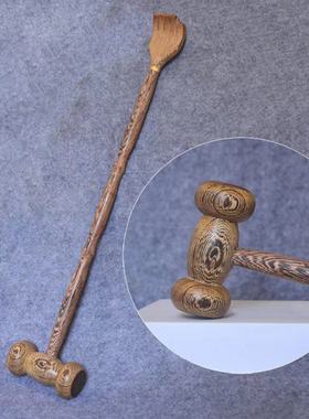 鸡翅木痒痒挠木质不求人抓痒器两用按摩锤红木长柄老头乐