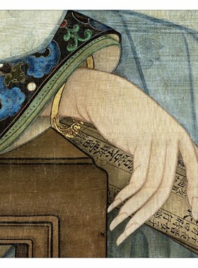 清冷枚春闺倦读图国画工笔人物画高清微喷复制临摹手稿客厅装饰画