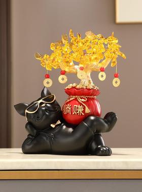 钥匙储存饰品在入口，商店收银托盘，客厅钱树，幸运的狗装饰品