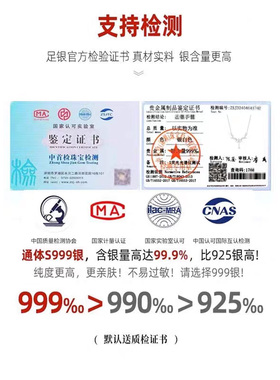 999纯银项链高级感轻奢小众项链女款2025新款送女友七夕情人节