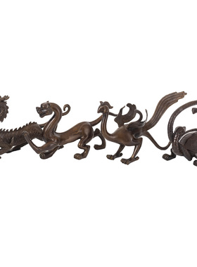 四神兽摆件铜龙蛇龟青龙白虎玄武 客厅家居办公桌装饰礼品工艺品