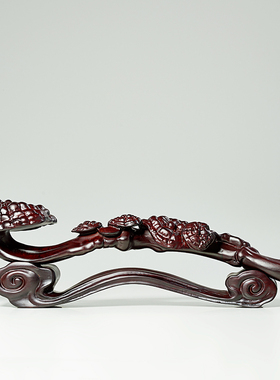 黑檀木雕刻如意摆件中式实木客厅装饰木质工艺品摆设乔迁新居礼品