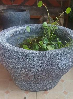 景观石槽水景仿石槽户外流水摆件旧石头鱼缸阳台花盆庭院花园造景