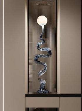 轻奢意式极简风生水起入户玄关装饰品抽象摆件高级感高档落地摆件