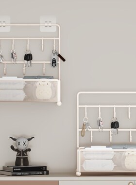 玄关钥匙收纳摆件入户门r口桌面装饰盒鞋柜上的置物架挂墙整理神
