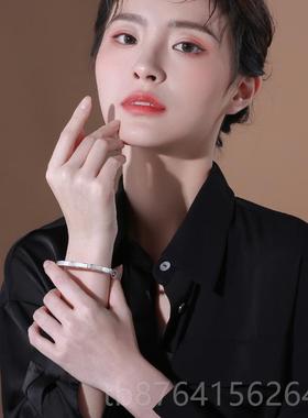正品银手调镯纯女银年轻款实心9999足镯银可节开口银子手饰品网红
