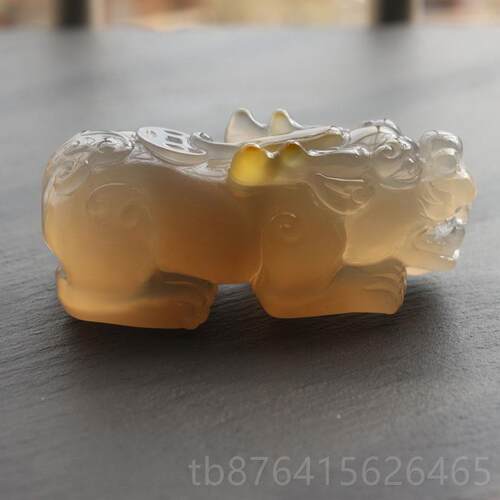 正品天然随原皮貅玛瑙玉件髓霸王貔手把件天然玉石精雕招财摆身把 - 图2