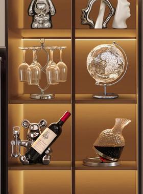 暴力熊轻奢高档红酒架酒柜装饰品摆件现代客厅电视餐边柜家居饰品