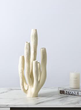 现代北欧简约仿真珊瑚创意摆件桌面客厅玄关装饰样板间软装搭配