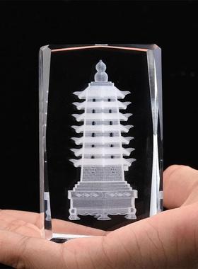 文昌塔水晶摆饰男孩七层九层9层办公室桌面客厅书桌装饰品书房