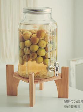 玻璃泡酒瓶专用底座实木竹木垫高架子酵素桶底托果汁密封罐支架