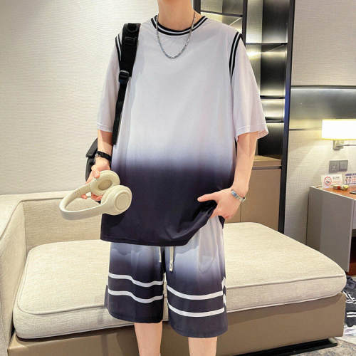 青少年冰丝球衣学生短袖t恤夏季篮球服训练服跑步男运动套装男夏 - 图1