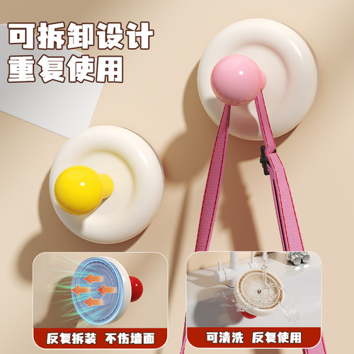 吸盘玄关挂钩强力承重粘胶免打孔入户门口放钥匙神器帽子置物粘贴 - 图2