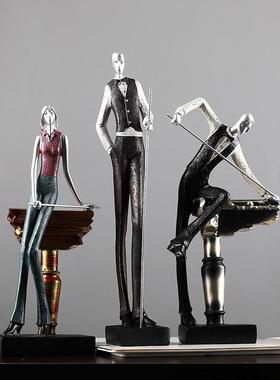 打台球会所摆件雕塑覆古装饰品家居酒柜酒吧办公室高尔夫工艺礼品